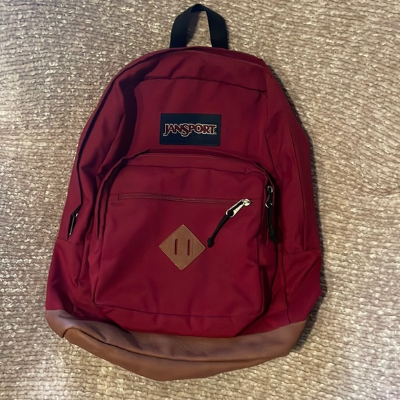 Jansport Bags Jansport Backpack Maroon Leather Bottom Poshmark